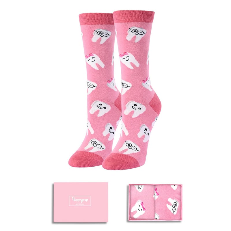 Happy Pop HAPPYPOP Dental Gifts for Women - Tooth Socks Teeth Socks Dental Sock, Dentist Gifts for Women Hygienist Gift Dentist Student School Gift - Image 1